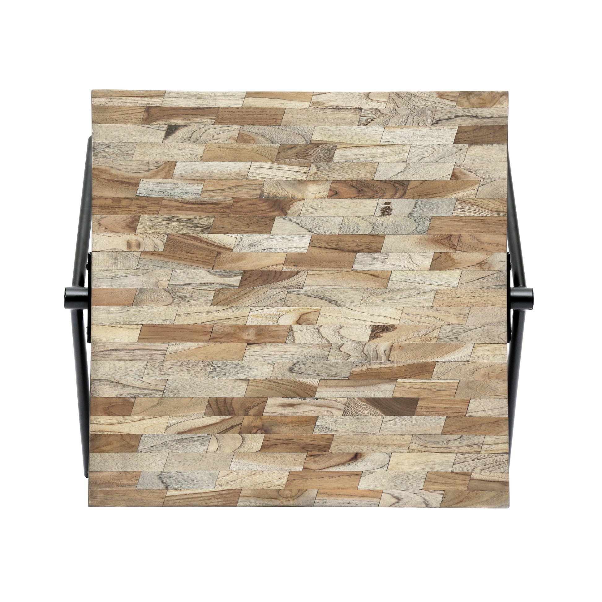 Mango Wood Coffee Table Grey Metal & Wood